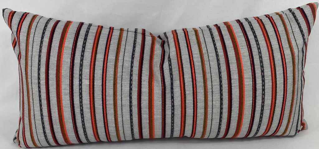 Luxury Outdoor Lumbar Pillow – 22" × 12" – Cullen Garnet