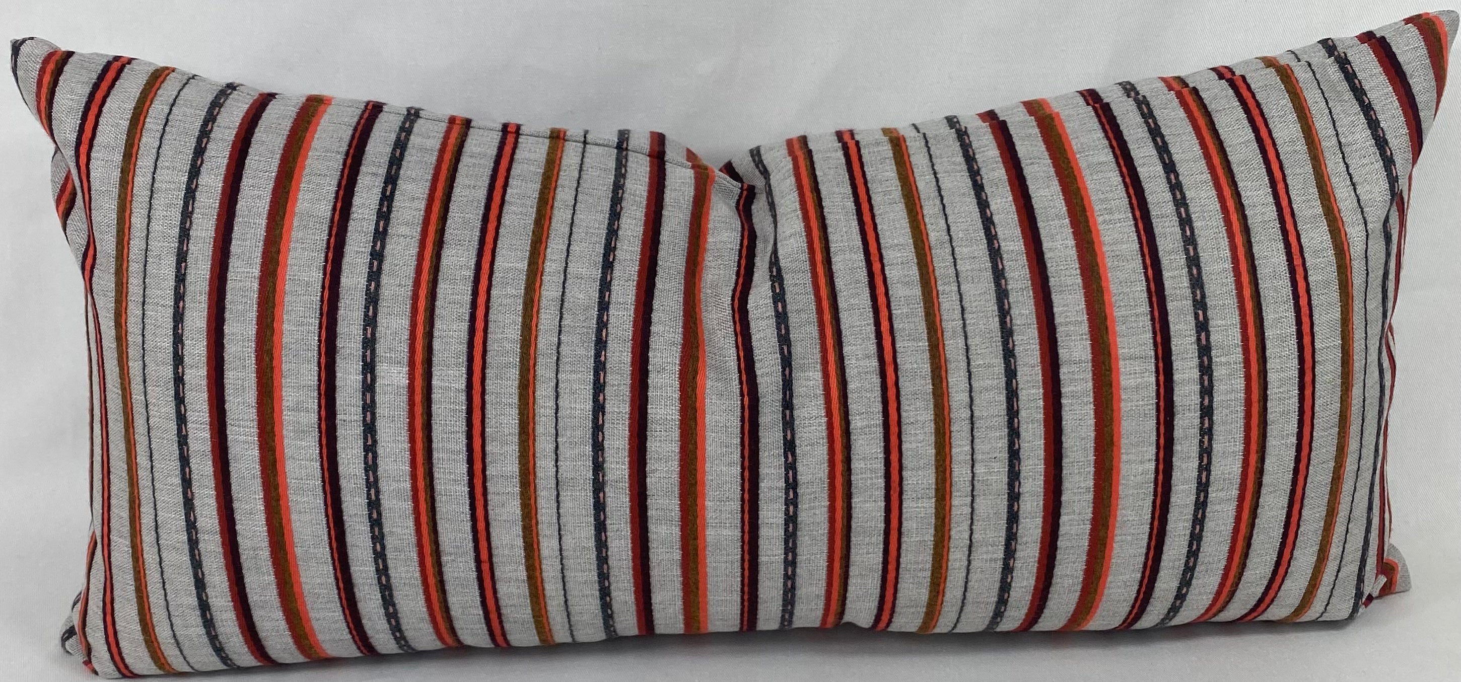 Luxury Outdoor Lumbar Pillow – 22" × 12" – Cullen Garnet