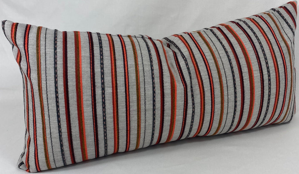 Luxury Outdoor Lumbar Pillow – 22" × 12" – Cullen Garnet