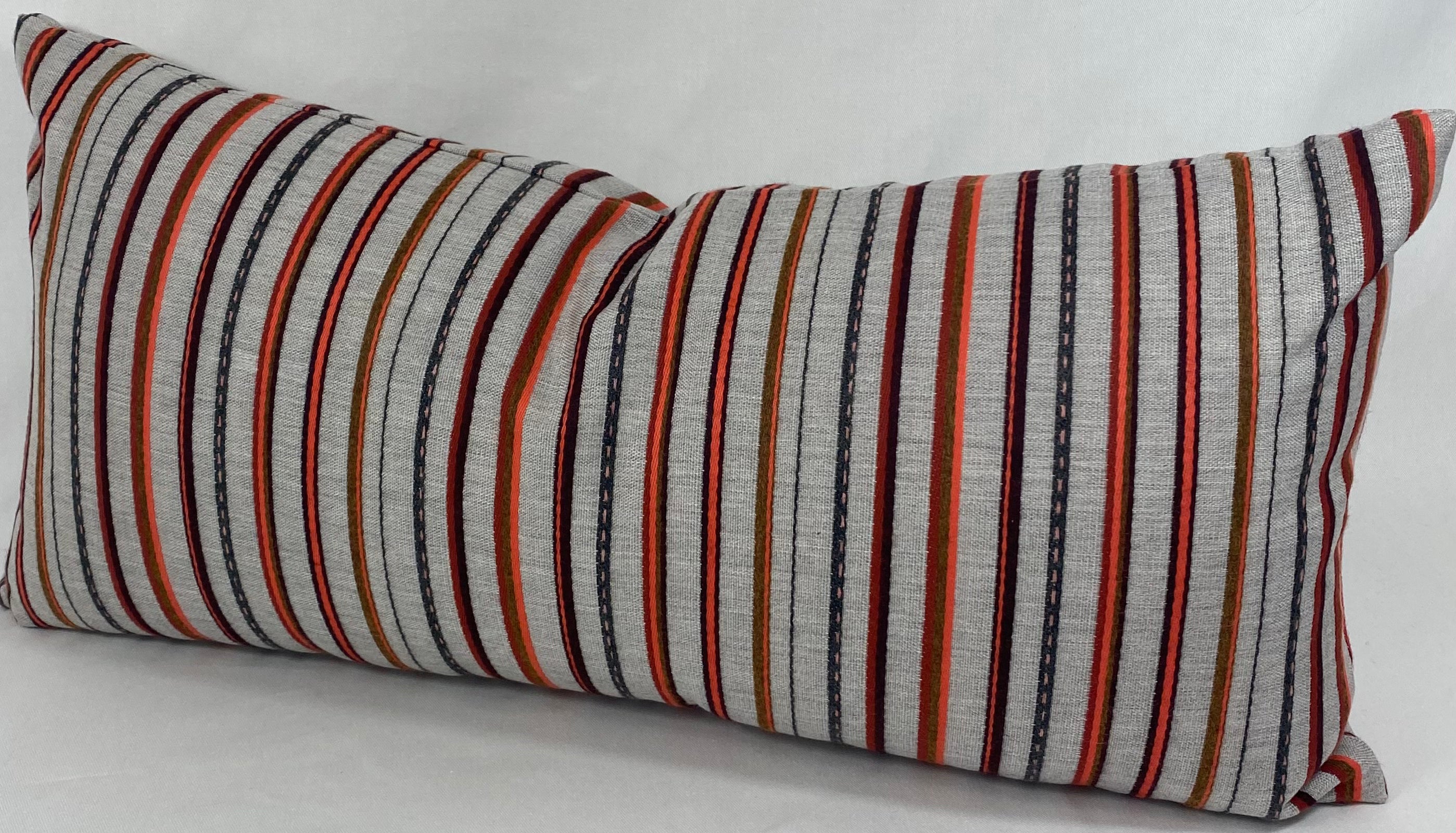 Luxury Outdoor Lumbar Pillow – 22" × 12" – Cullen Garnet