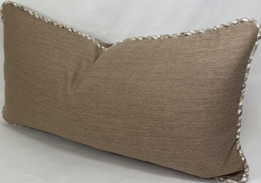 Luxury Outdoor Lumbar Pillow – 22" × 12" – Brighton Sand