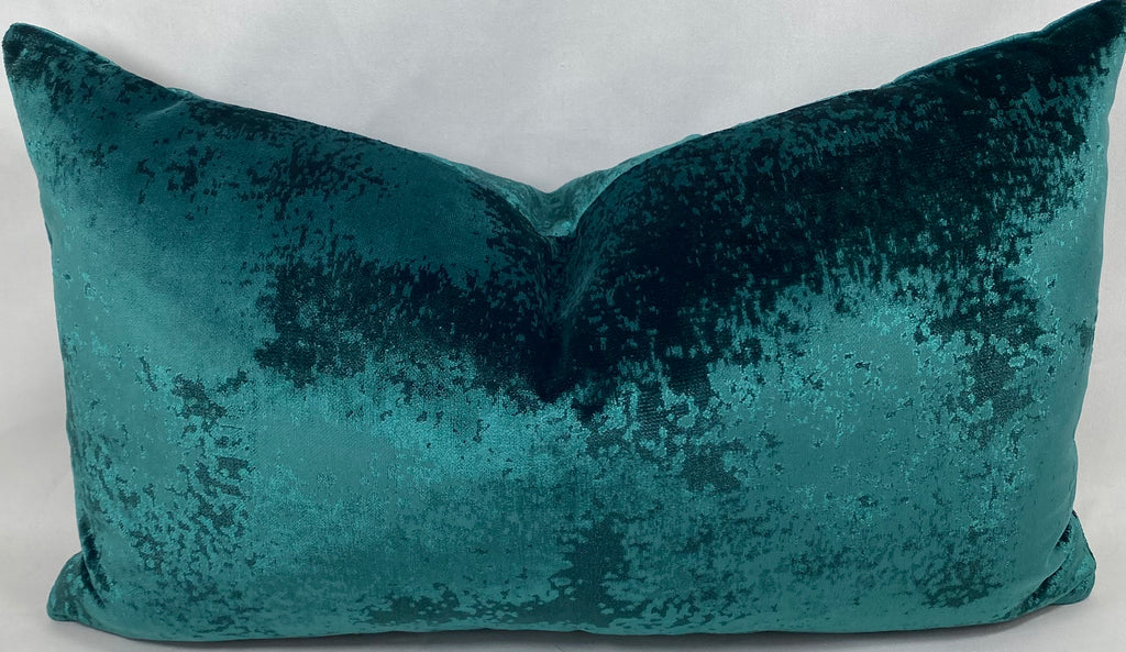 Luxury Lumbar Pillow – 24" × 14" – Grated Emerald