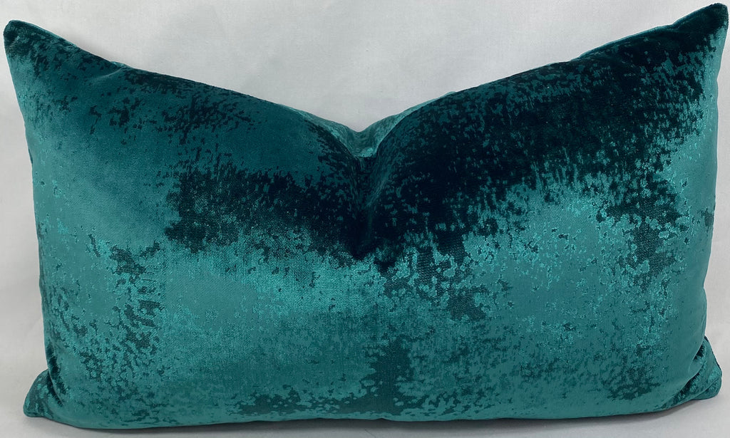 Luxury Lumbar Pillow – 24" × 14" – Grated Emerald