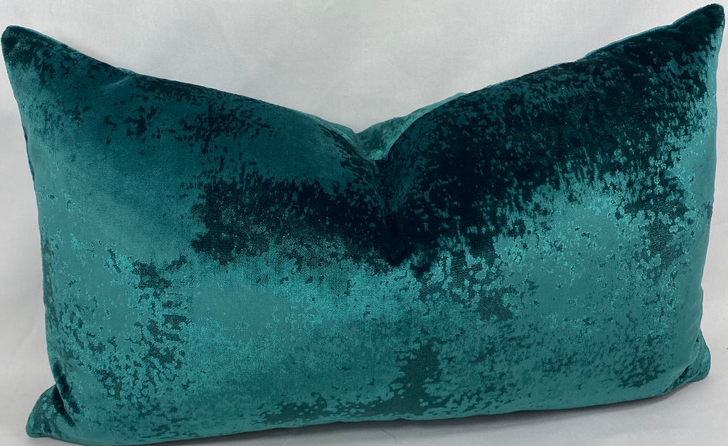 Luxury Lumbar Pillow – 24" × 14" – Grated Emerald