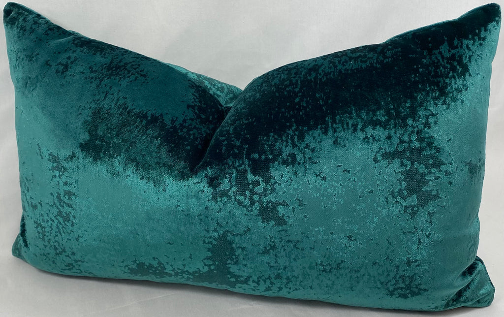 Luxury Lumbar Pillow – 24" × 14" – Grated Emerald