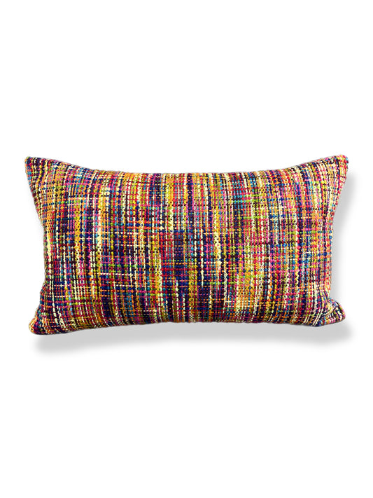Luxury Lumbar Pillow - 24” x 14” - Dream Weaver; Luscious woven fabric of many colors