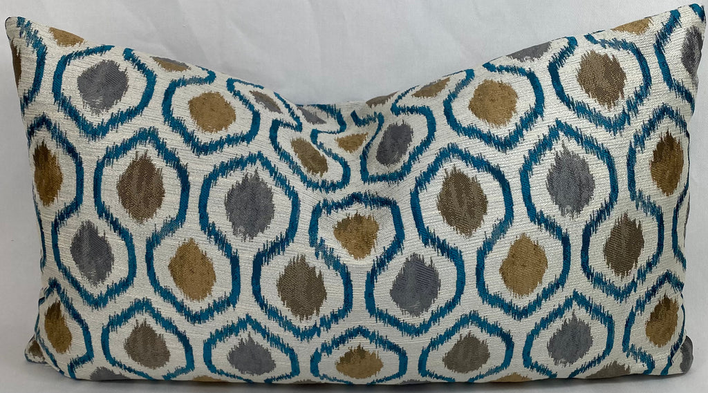 Luxury Lumbar Pillow – 24" × 14" – Brandon Turquoise