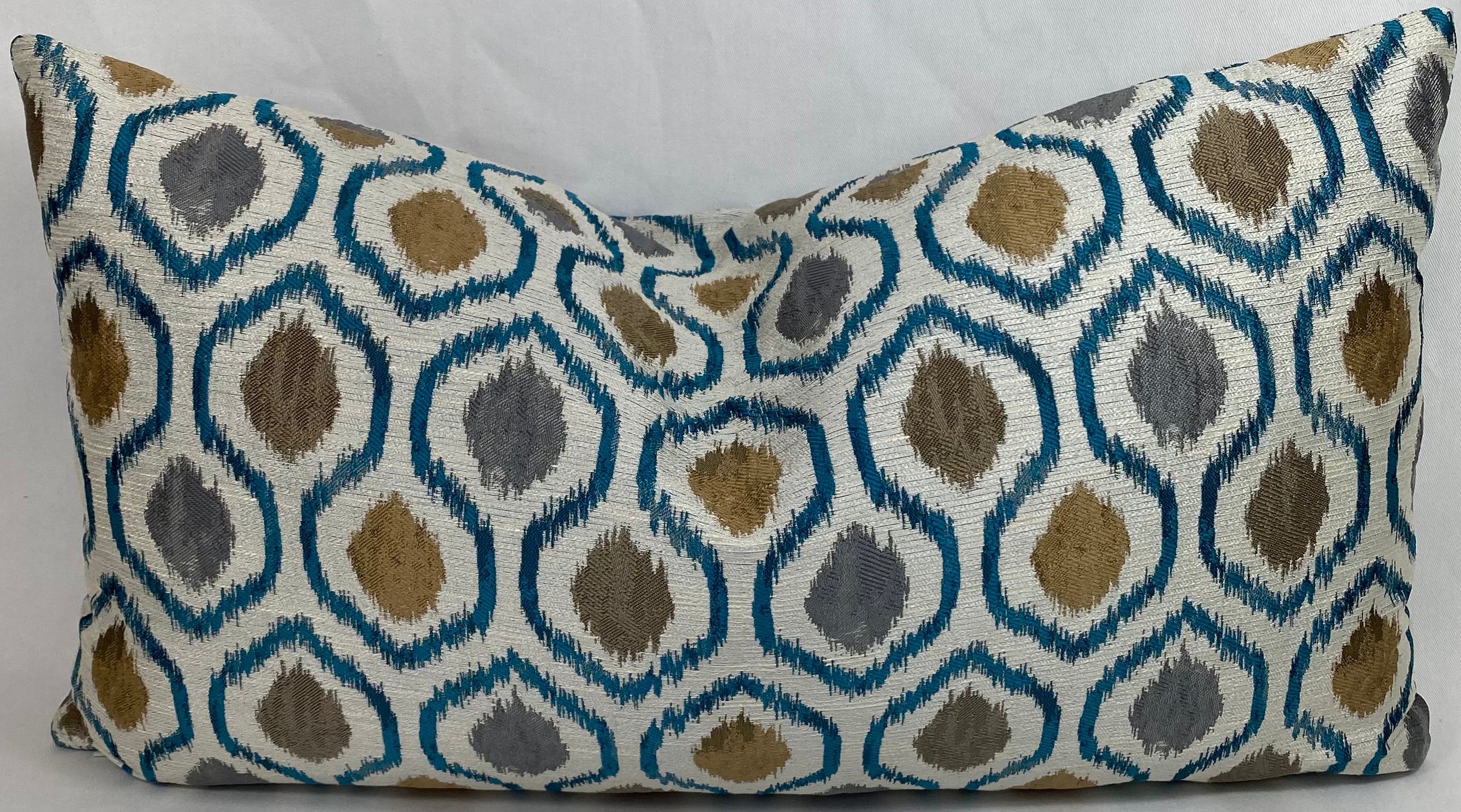 Luxury Lumbar Pillow – 24" × 14" – Brandon Turquoise