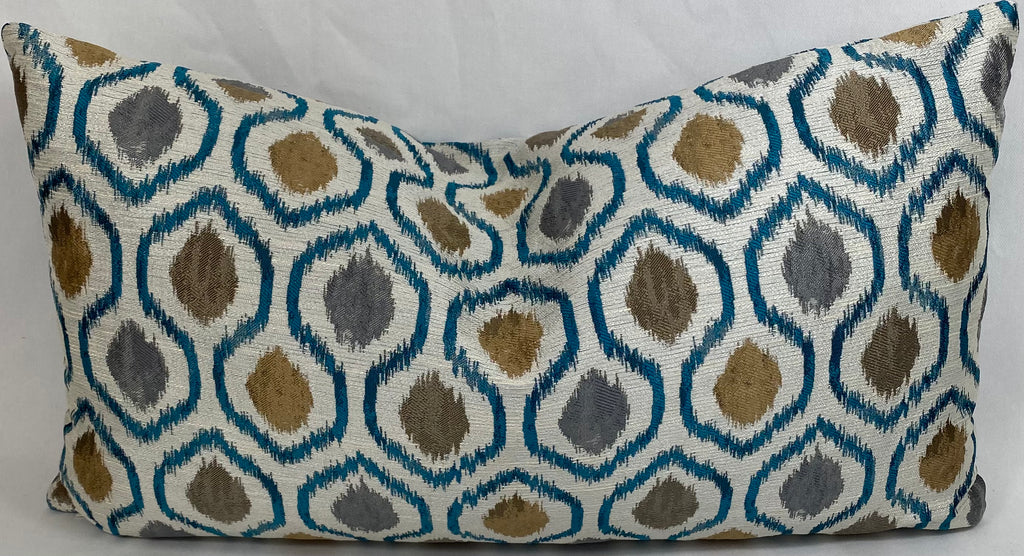 Luxury Lumbar Pillow – 24" × 14" – Brandon Turquoise