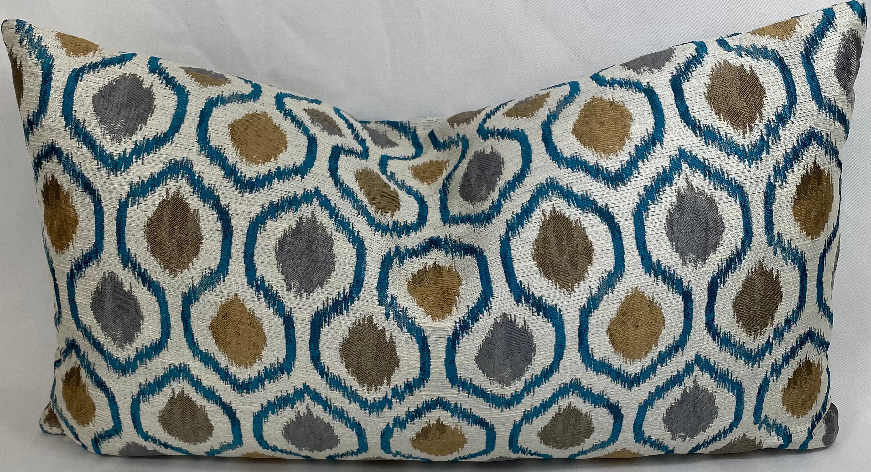 Luxury Lumbar Pillow – 24" × 14" – Brandon Turquoise