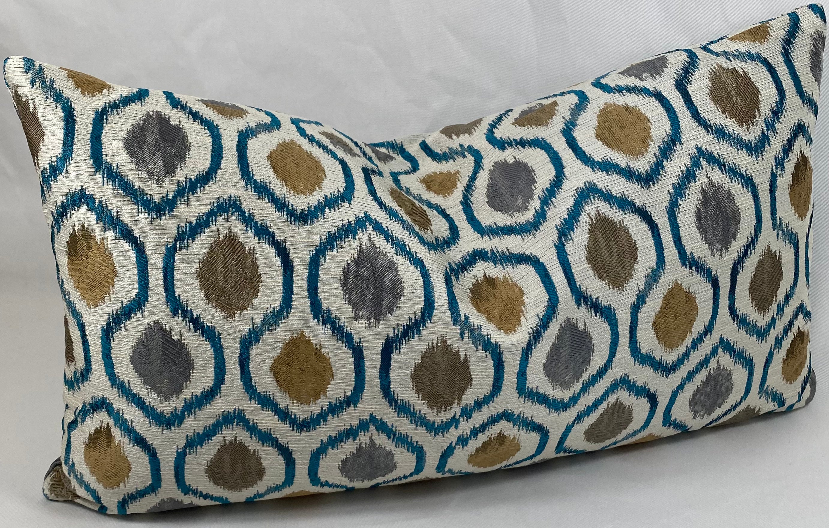 Luxury Lumbar Pillow – 24" × 14" – Brandon Turquoise