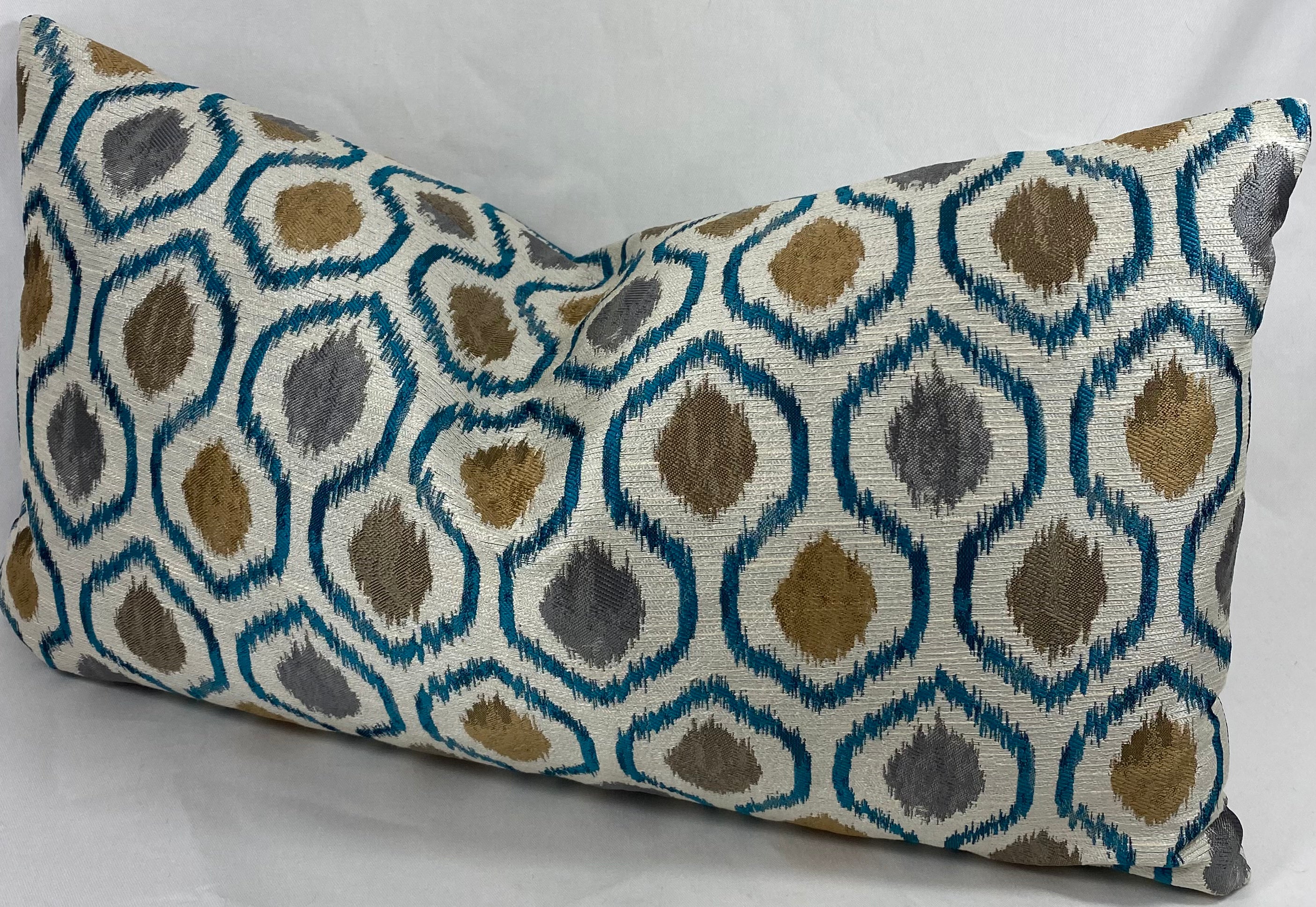 Luxury Lumbar Pillow – 24" × 14" – Brandon Turquoise