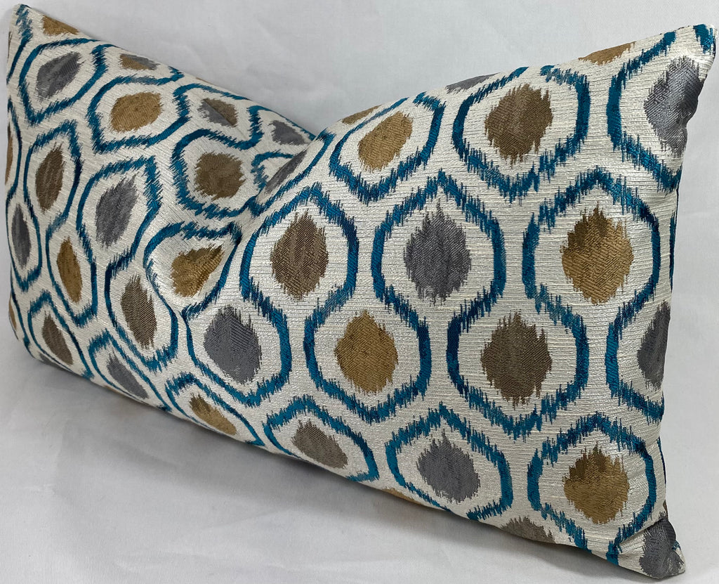Luxury Lumbar Pillow – 24" × 14" – Brandon Turquoise