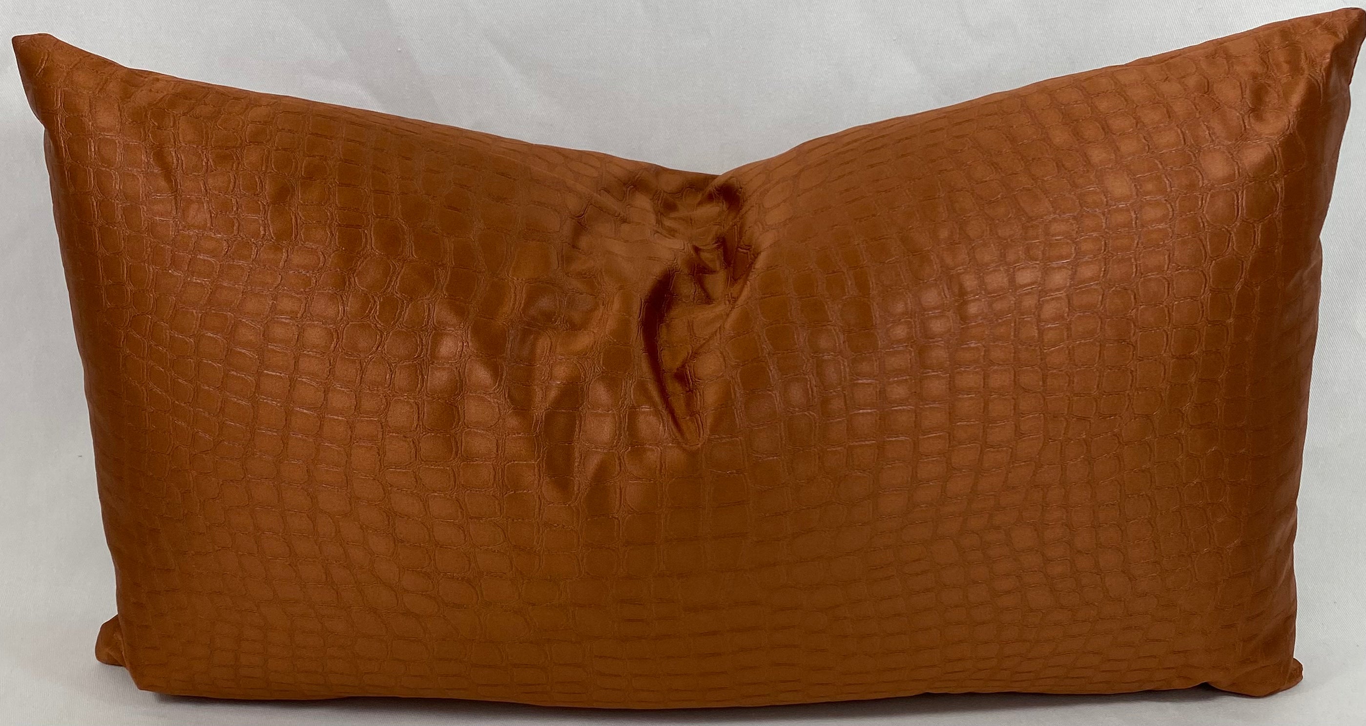 Luxury Lumbar Pillow – 24" × 14" – Croc Copper