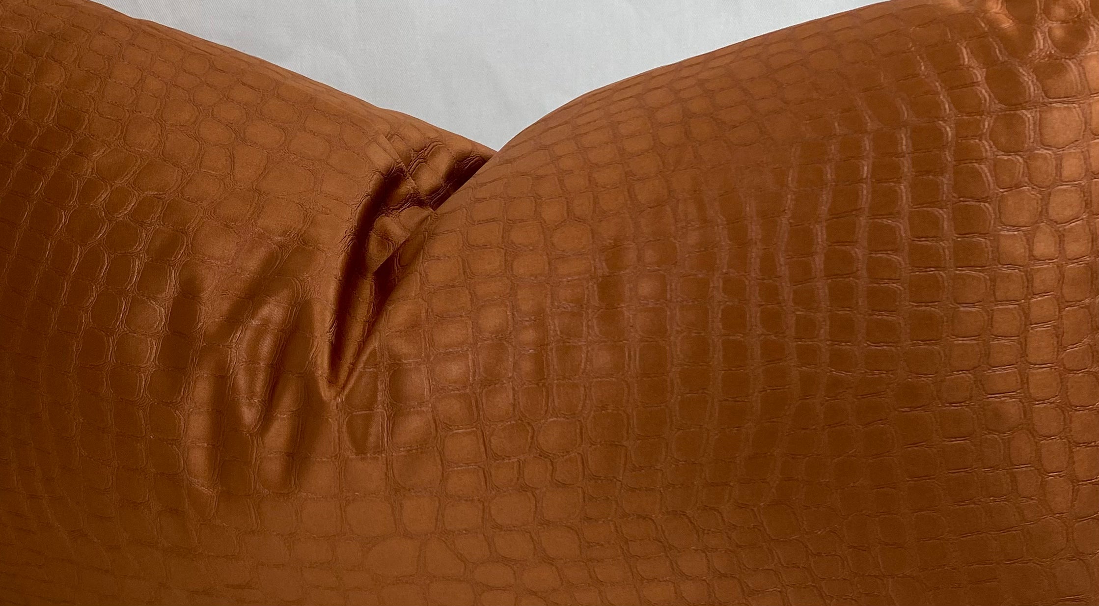 Luxury Lumbar Pillow – 24" × 14" – Croc Copper