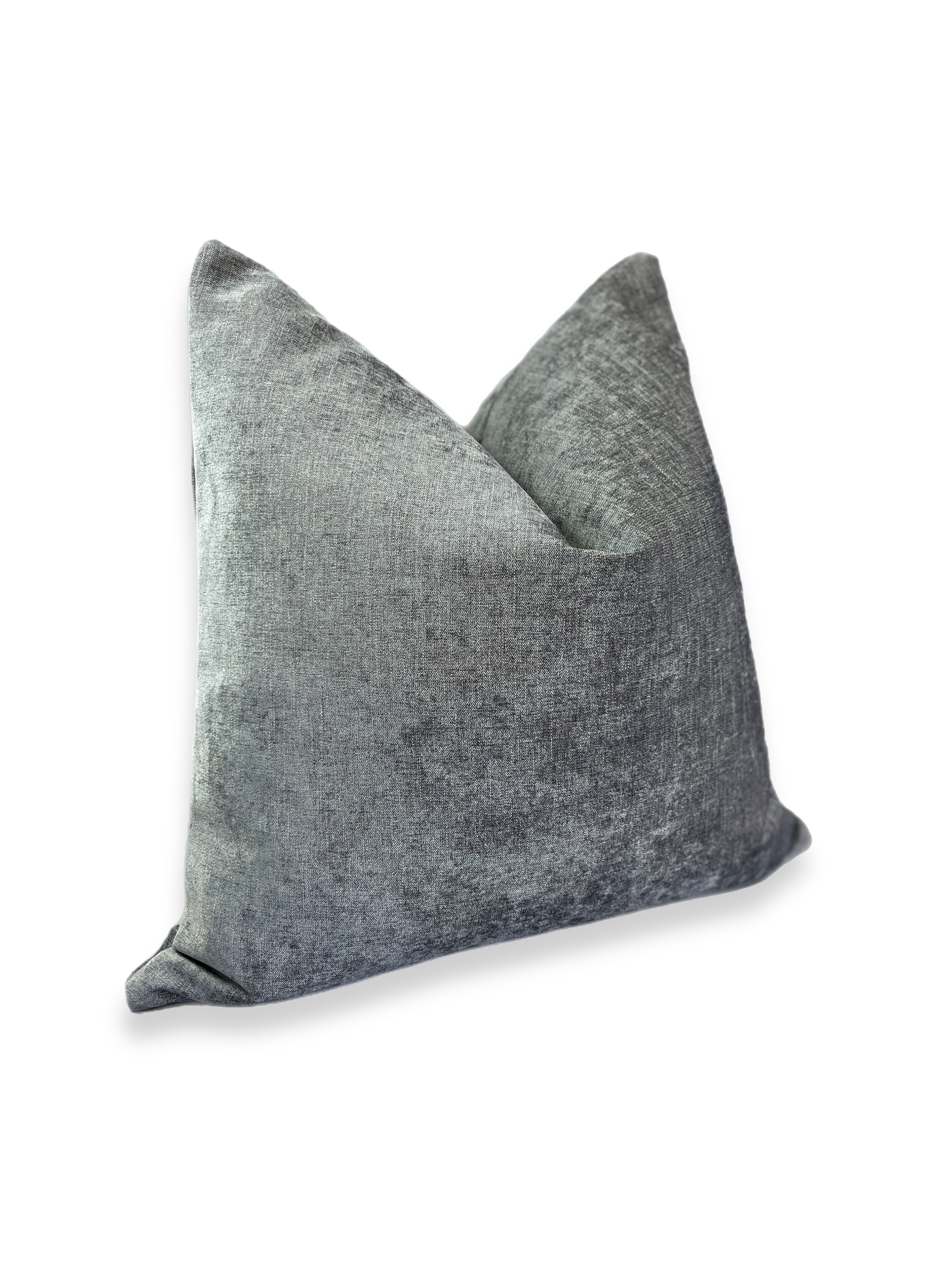 Luxury Pillow - 24" x 24" - Steel Gray Luscious Tightly Woven Fabric In A Steel Like Gray