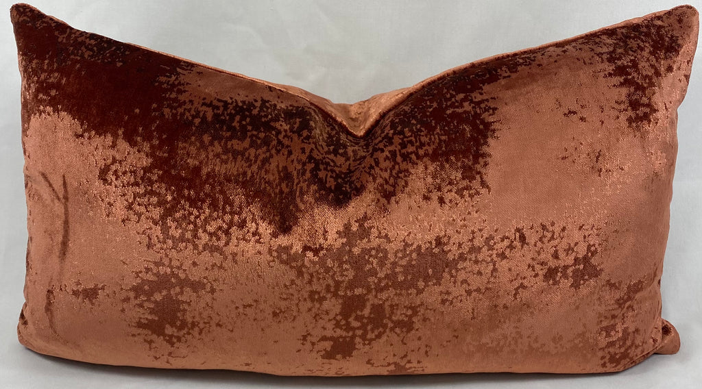 Luxury Lumbar Pillow – 24" × 14" – Grated Copper Coin