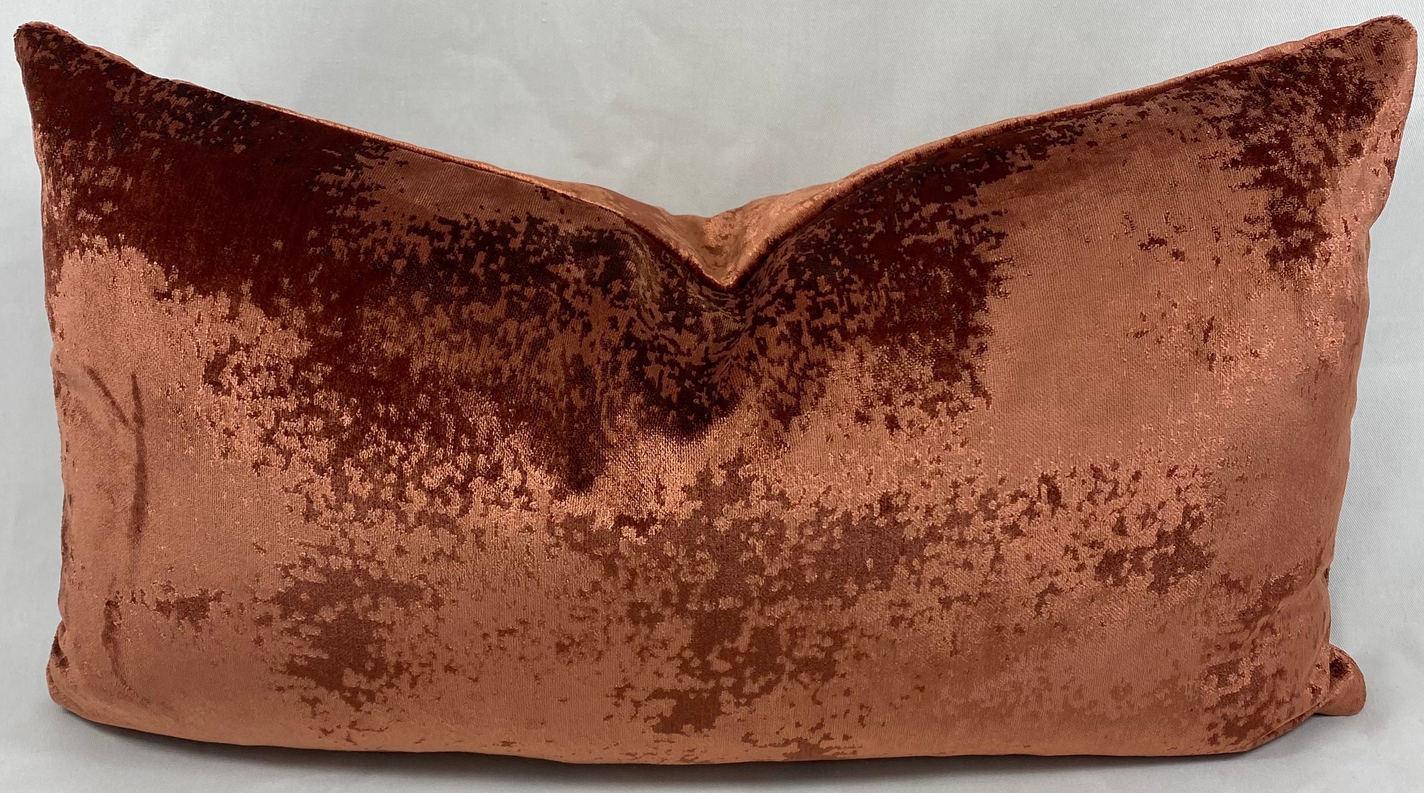 Luxury Lumbar Pillow – 24" × 14" – Grated Copper Coin