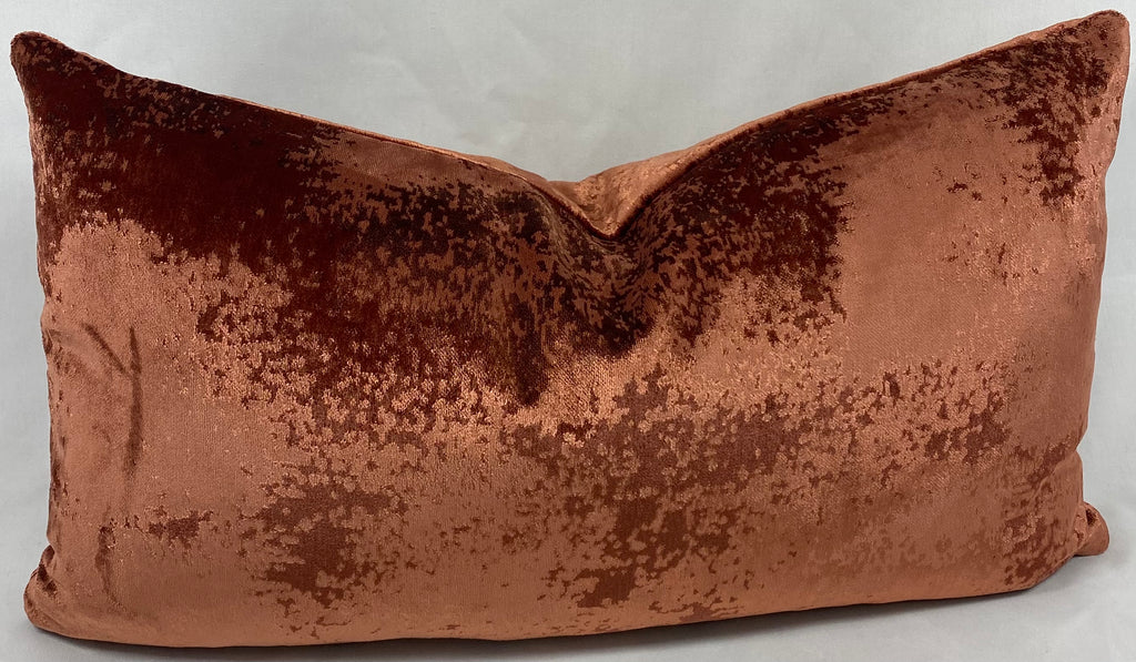 Luxury Lumbar Pillow – 24" × 14" – Grated Copper Coin