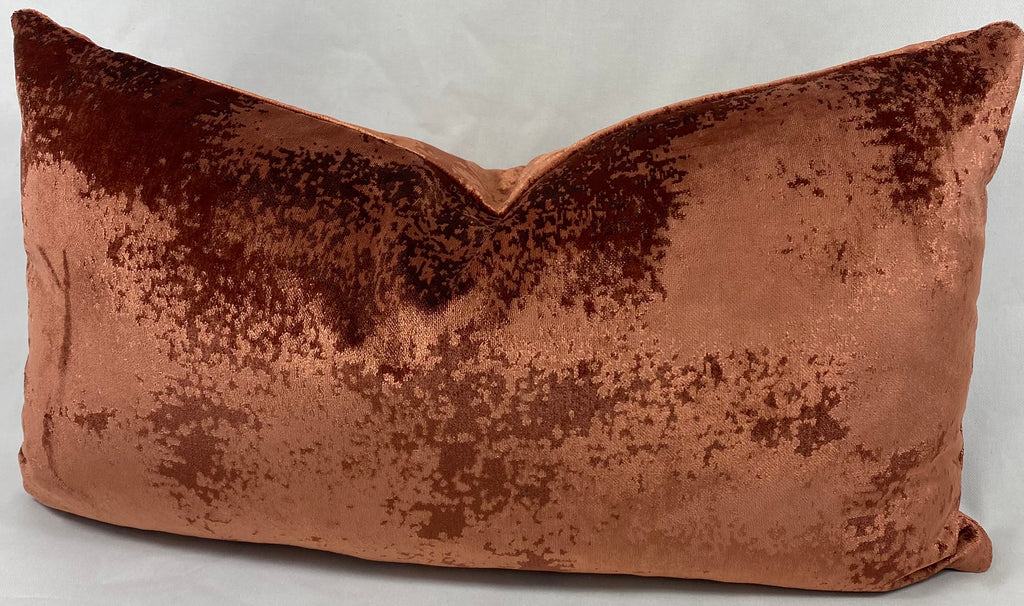 Luxury Lumbar Pillow – 24" × 14" – Grated Copper Coin