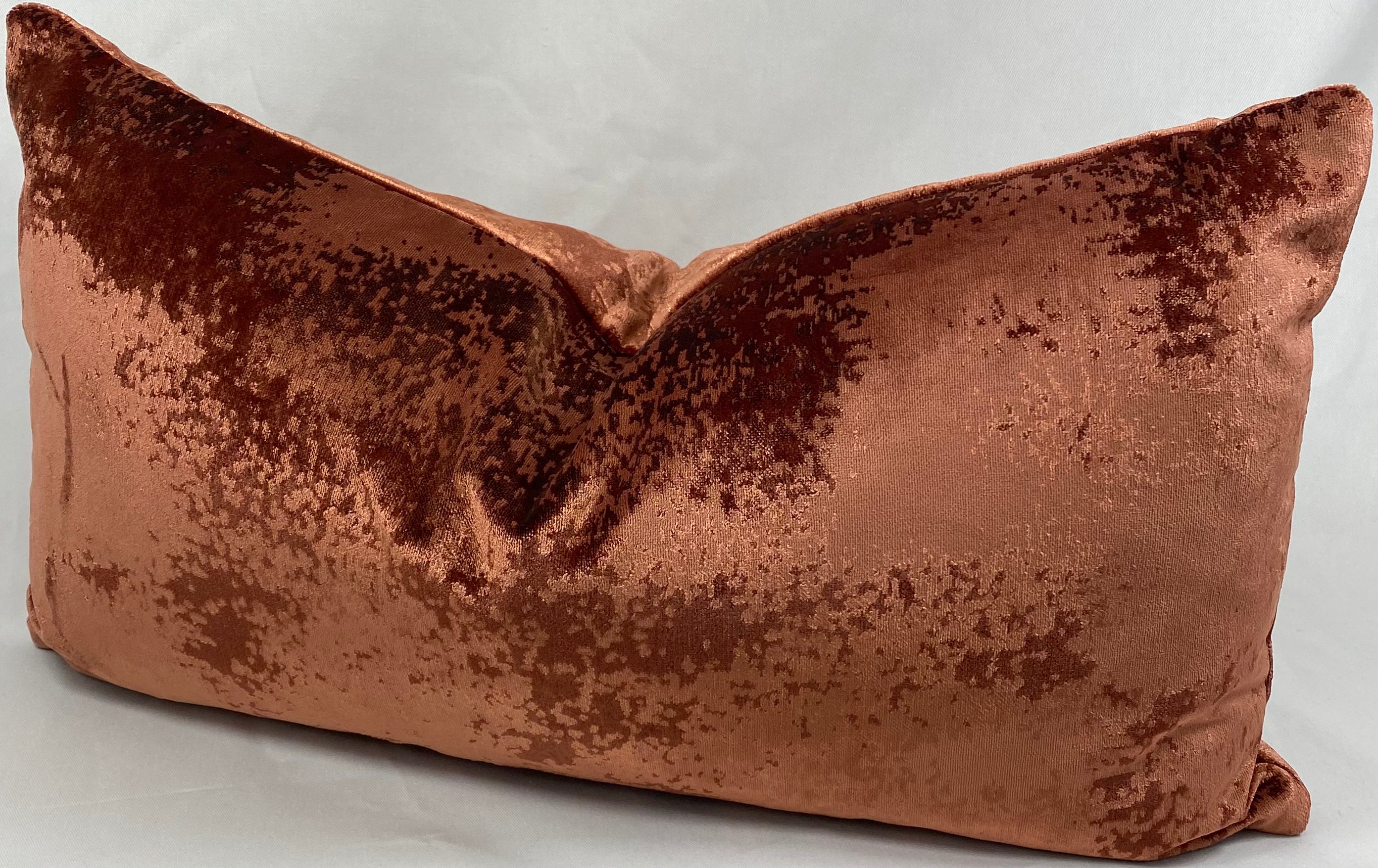 Luxury Lumbar Pillow – 24" × 14" – Grated Copper Coin