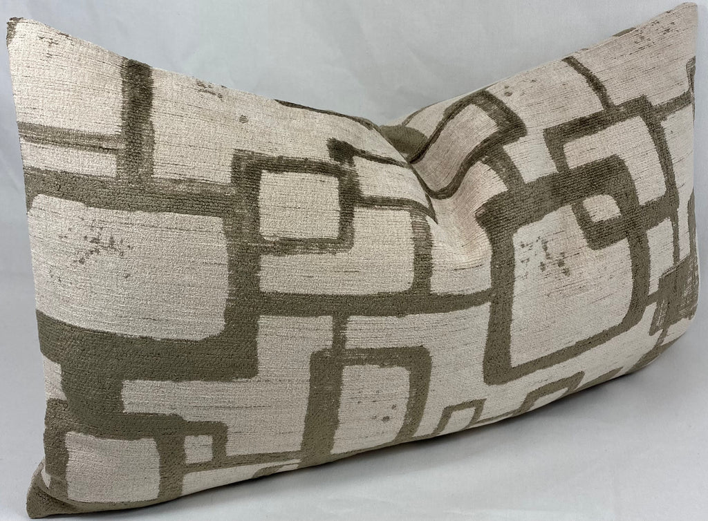Luxury Lumbar Pillow – 24" × 14" – Patina Taupe
