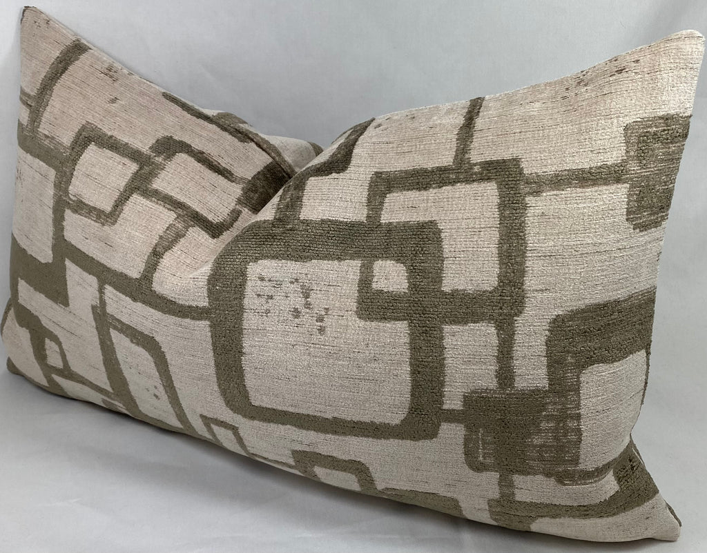 Luxury Lumbar Pillow – 24" × 14" – Patina Taupe