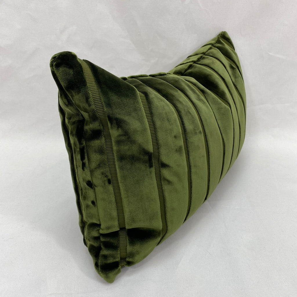 Elysian Stripe Loden – 24" × 14" Luxury Lumbar Pillow