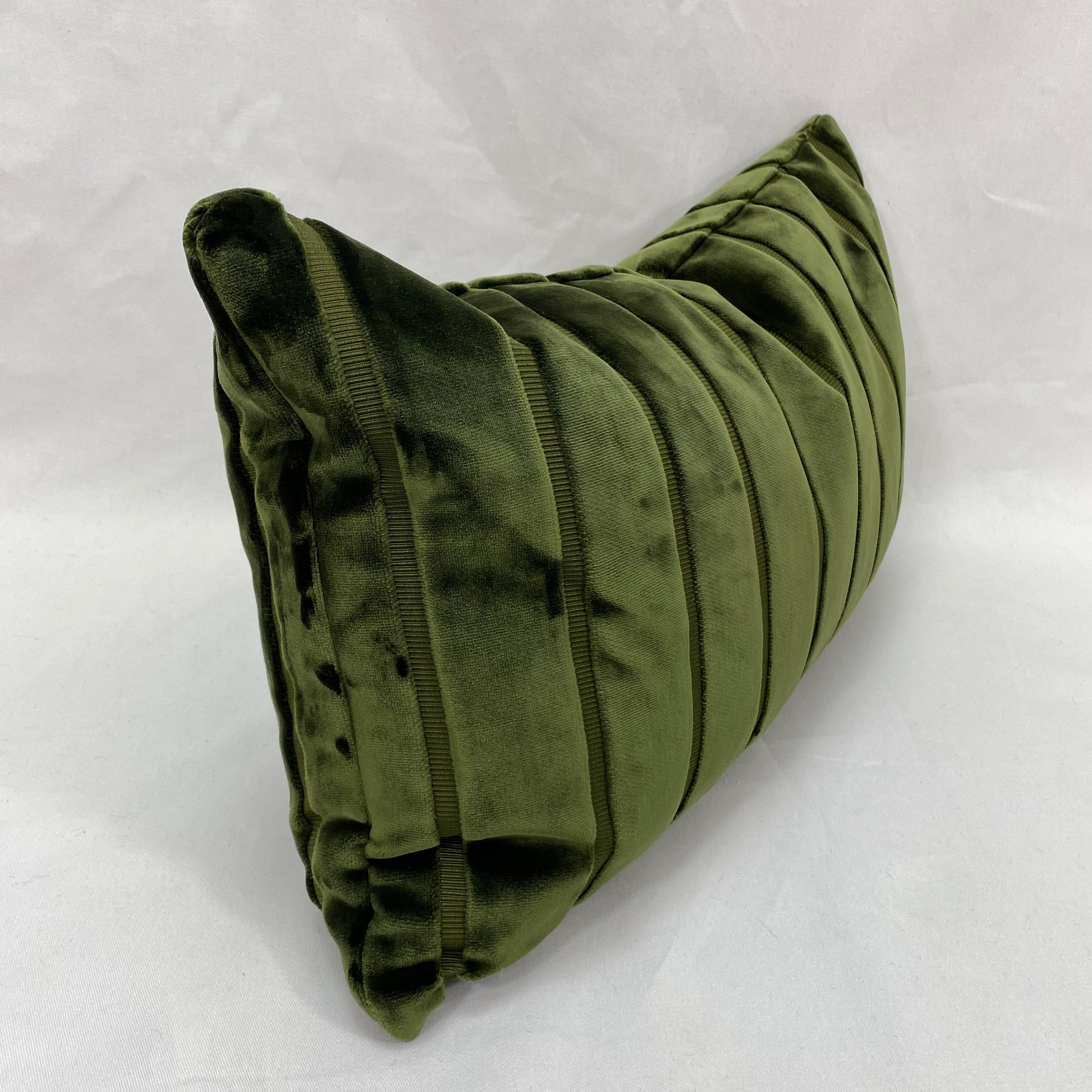 Elysian Stripe Loden – 24" × 14" Luxury Lumbar Pillow