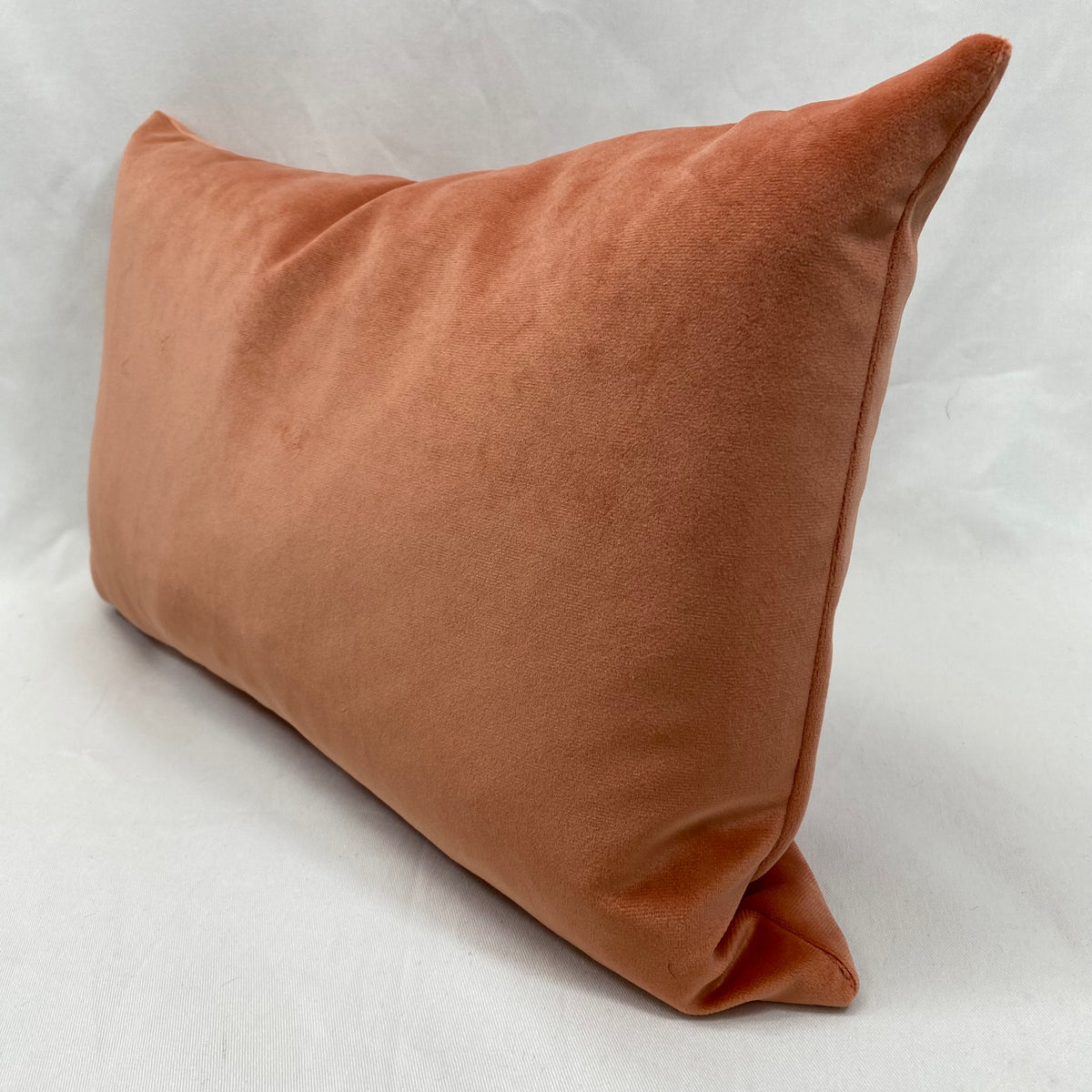 Salmon Velvet – 24" × 14" Luxury Lumbar Pillow