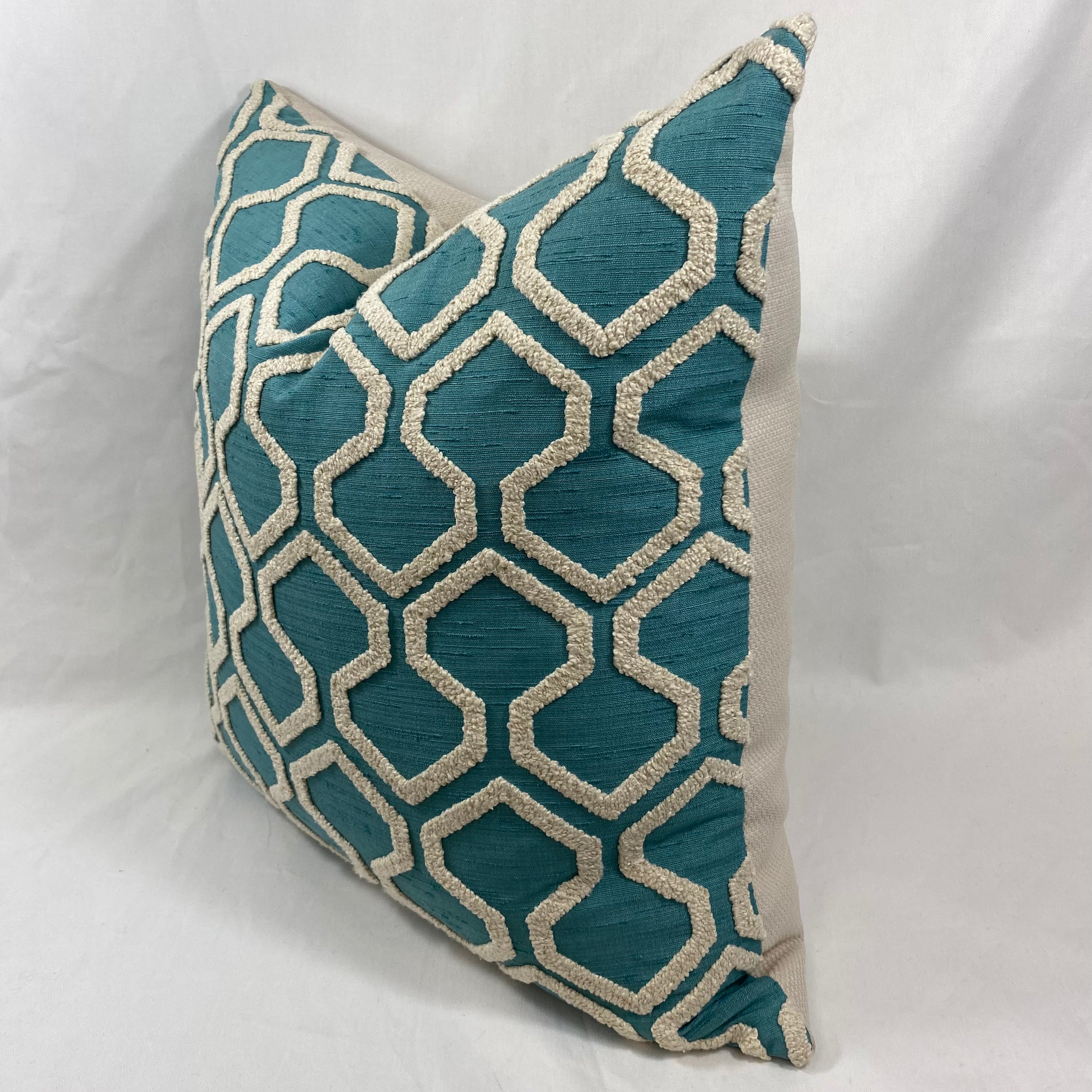Raw Edges Turquoise – 24" × 24" Luxury Square Pillow