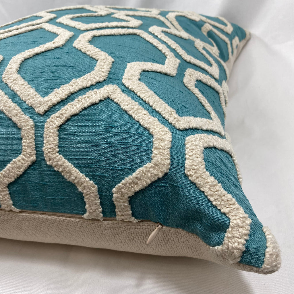 Raw Edges Turquoise – 24" × 24" Luxury Square Pillow