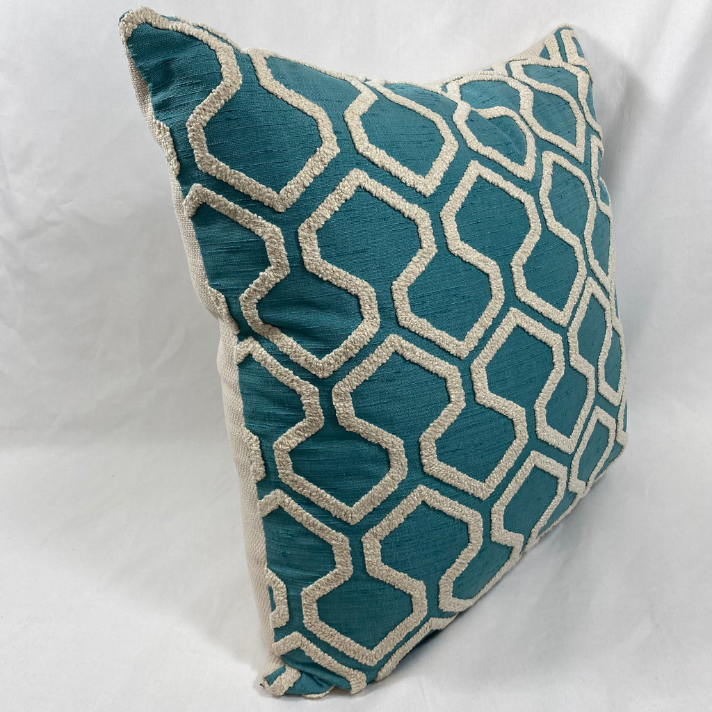 Raw Edges Turquoise – 24" × 24" Luxury Square Pillow