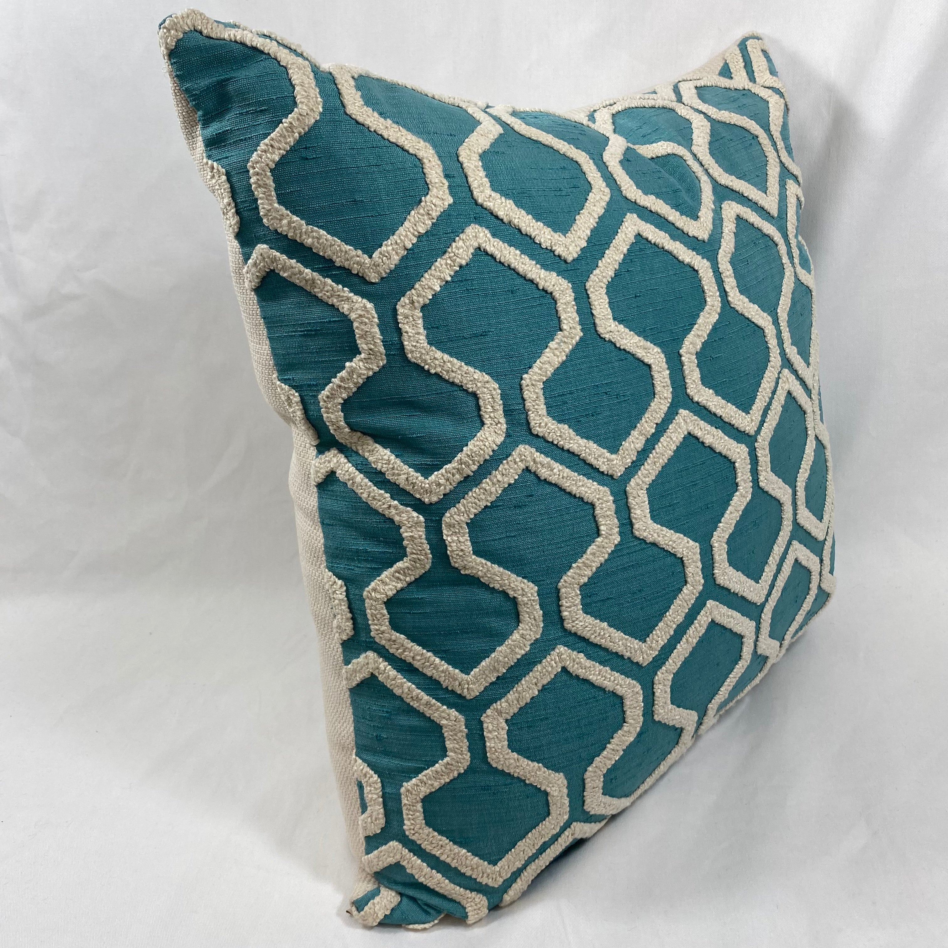 Raw Edges Turquoise – 24" × 24" Luxury Square Pillow