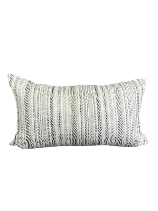 Luxury Lumbar Pillow - 24" x 14" - Pearl Woven-Pewter; Pearlescent woven fabric in a stunning pewter gray