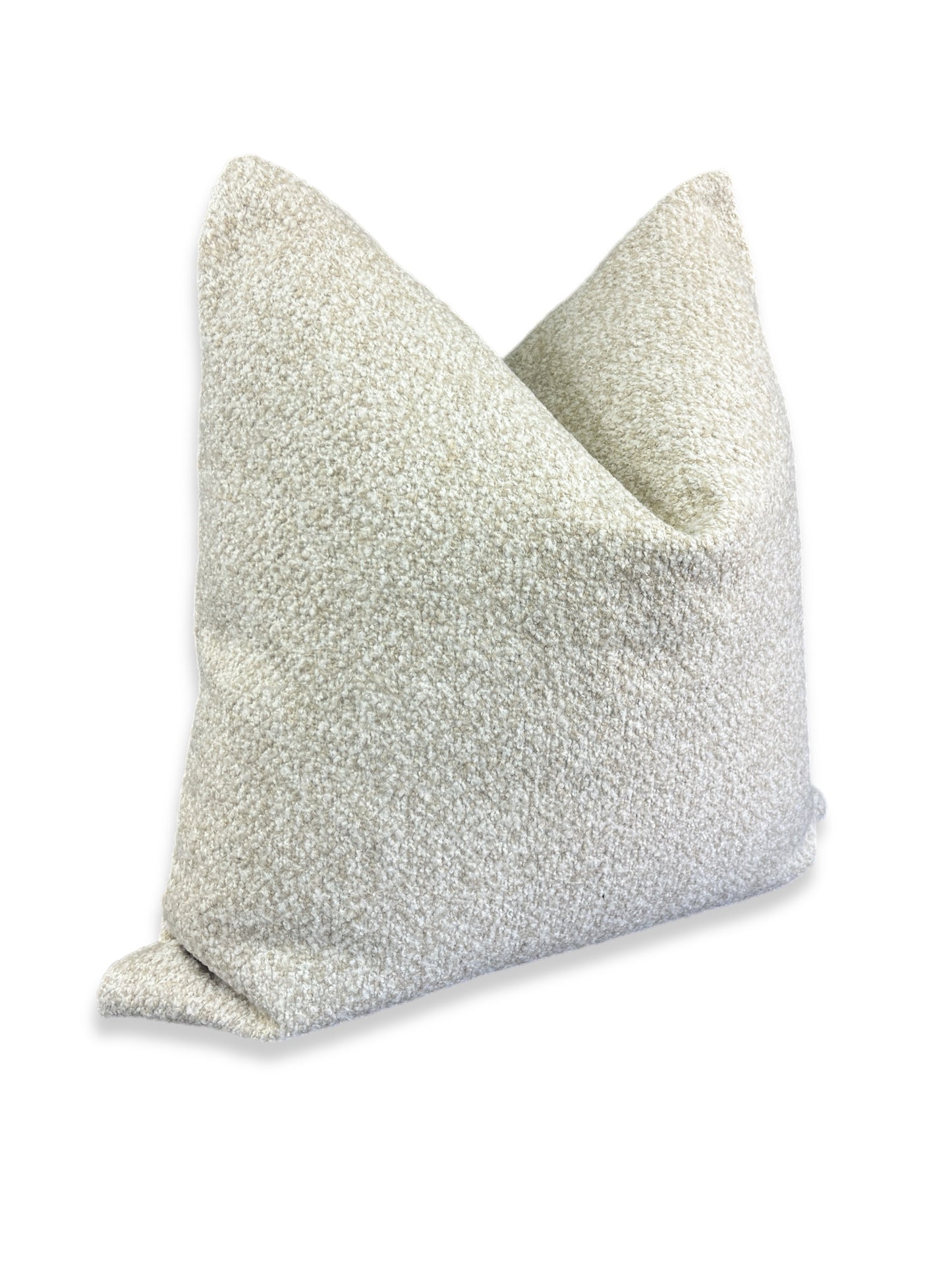 Luxury Pillow - 24" x 24" - Oatmeal;  Cozy and soft textured fabric in a creamy light tan and ivory