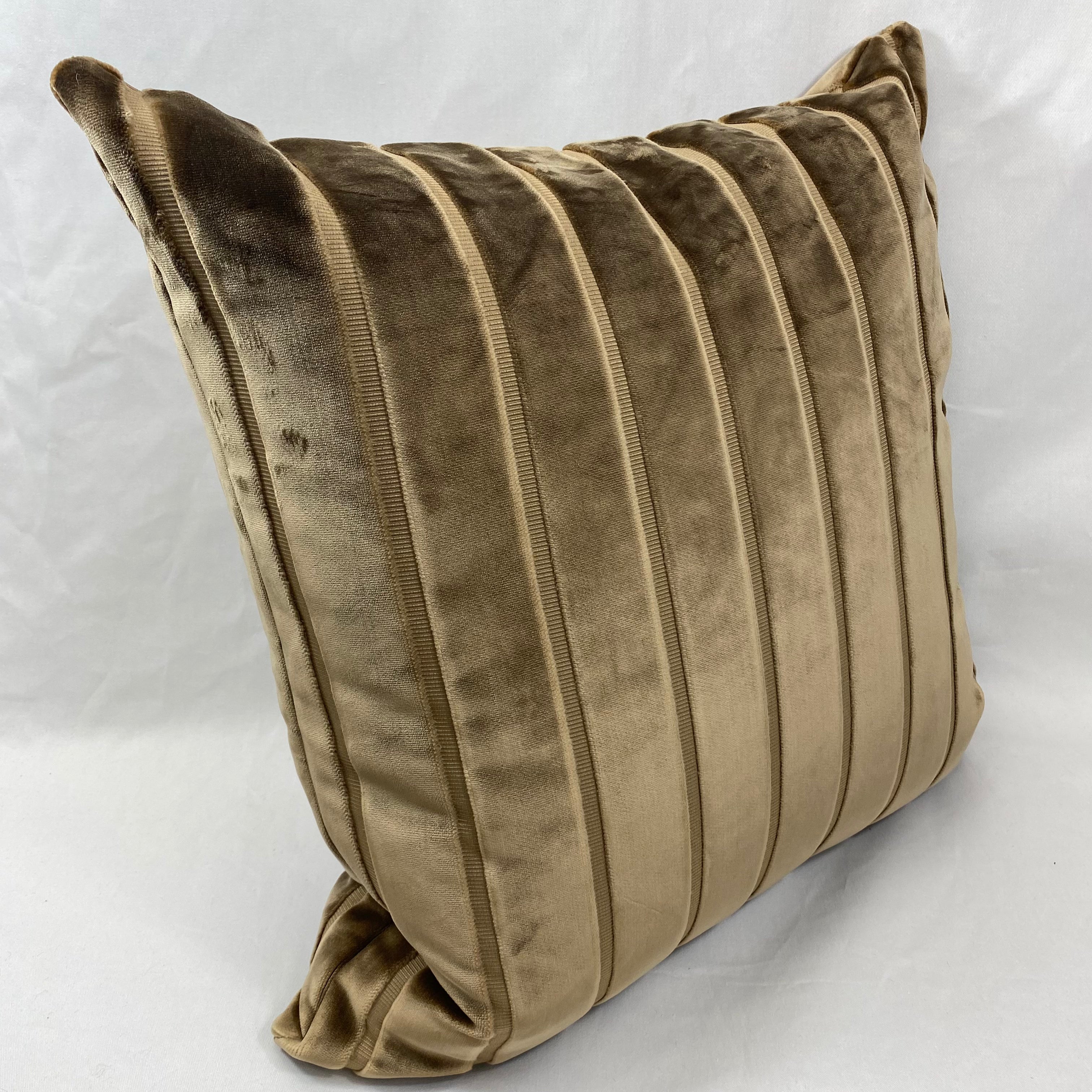 Elysian Stripe Walnut – 24" × 24" Luxury Square Pillow
