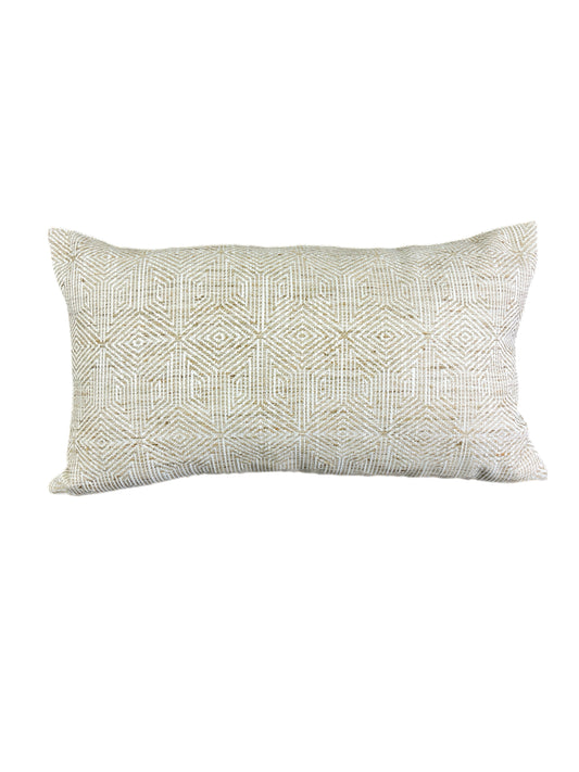 Luxury Lumbar Pillow - 24" x 14" -  Woven-Pecan; warm pecan colored fabric