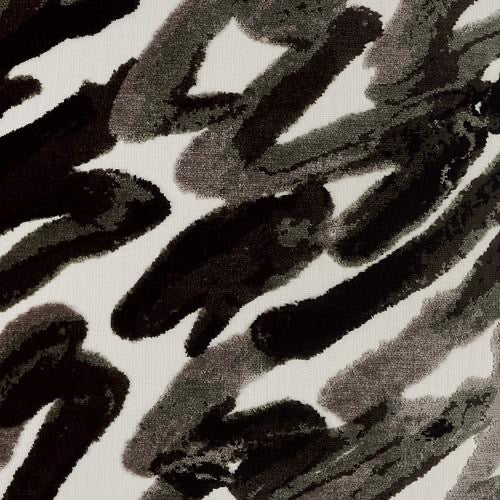 Luxury Pillow - 24" x 24" - Spoken Onyx Sleek And Dynamic Black Brushstroke Patterns Elegantly Arranged Across A Cream Background