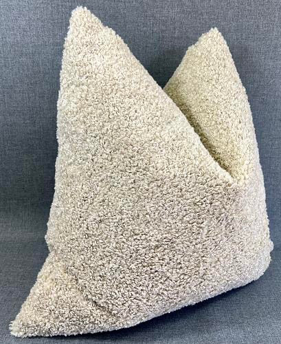 Luxury Pillow -  24" x 24" -  Poodle Sand; Poodle like hair fiber, very soft to the touch.