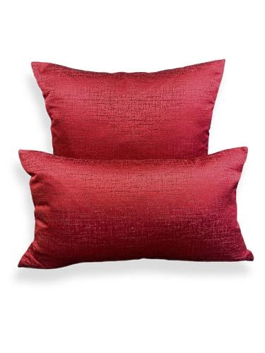 Luxury Pillow - 24" x 24" - Festive Red; bright red with hints of reflective stitching