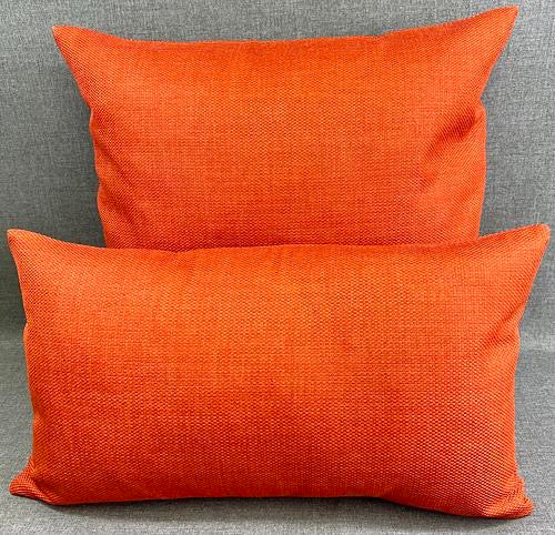 Luxury Lumbar Pillow - 24" x 14" - Tangerine Punch; Smooth tightly woven tangerine orange fabric that gives a punch of color to any space