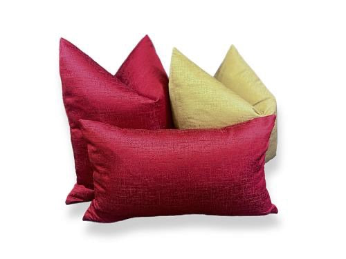 Luxury Pillow - 24" x 24" - Festive Red; bright red with hints of reflective stitching