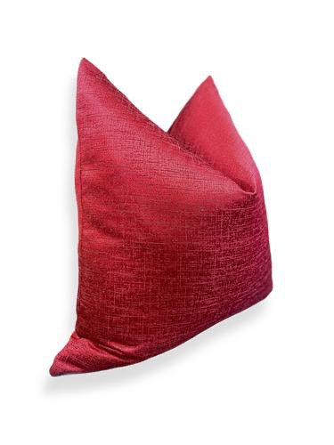 Luxury Pillow - 24" x 24" - Festive Red; bright red with hints of reflective stitching