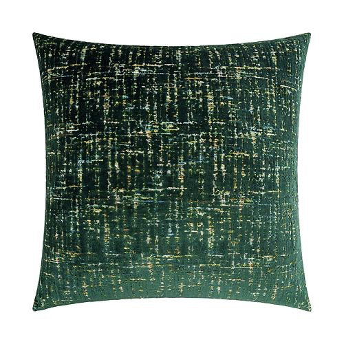 Luxury Pillow - 24" x 24" - Moonstruck-Emerald; Textural fabric of bright emerald with yellow peaking from underneath