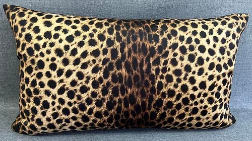 Luxury Lumbar Pillow - 24" x 14" - Lupe's Leopard; classically gorgeous leopard animal print on a silky smooth fabric