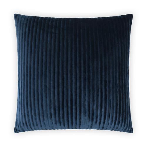 Luxury Pillow - 24” x 24” - Hayworth-Royal; Gorgeous velvet fabric styled with sleek vertical tufts in navy