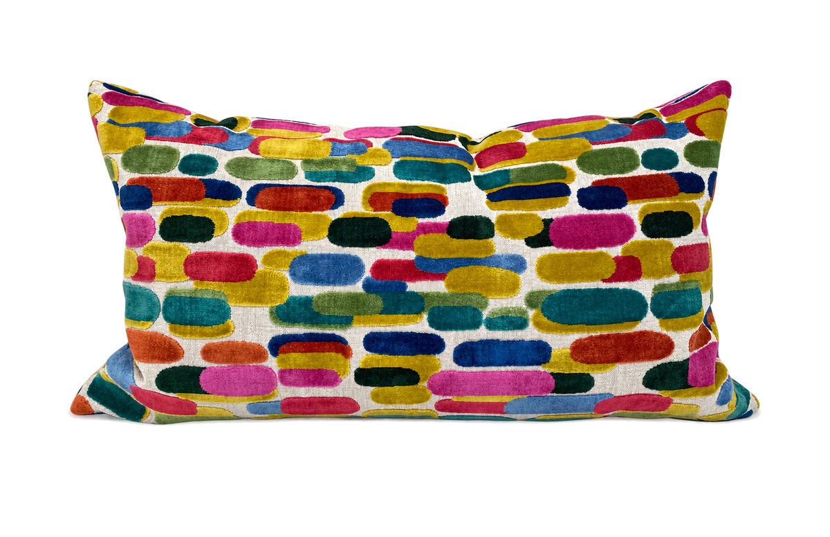 Capsules Carnival – 24" × 14" Luxury Lumbar Pillow
