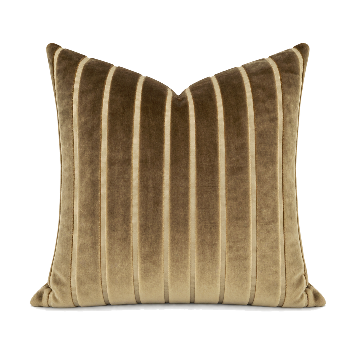 Elysian Stripe Walnut – 24" × 24" Luxury Square Pillow