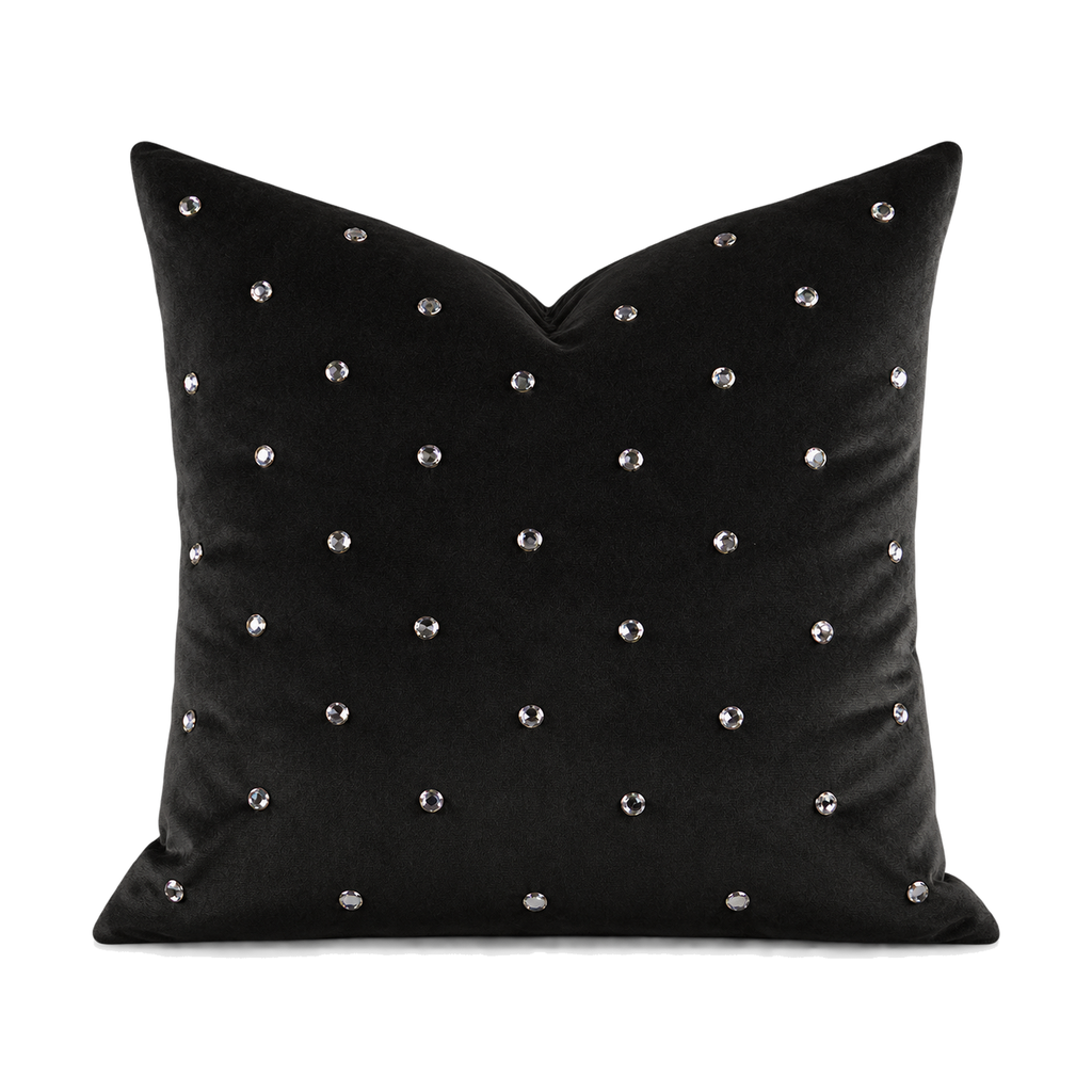 Jewels Charcoal – 24" × 24" Luxury Square Pillow